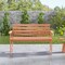 Costway Patio Solid wood Bench Wood 2-Seat Chair with Slatted Seat & Inclined Backrest